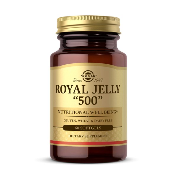 Solgar Royal Jelly "500", 60 Softgels - Nutritional Well Being - Natural Source of Vitamins, Minerals, Amino Acids, Proteins & Carbohydrates - Gluten Free, Dairy Free - 60 Servings