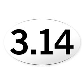 CafePress 3.14 Sticker Oval Car Bumper Sticker(10-Pack)