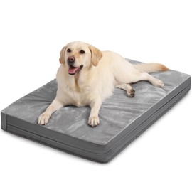 Vonabem Waterproof Dog Beds Large Sized Dogs, Washable Dog Bed with Removable Cover, Orthopedic Foam XL Pet Bed Anti-Slip, 36"x27", Gray