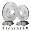 MOTOREVO Front Vented Brake Rotors and Brake Pads Compatible With