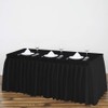 Surmente 10 Pack Black Table Skirt, 14ft Polyester Tablecloth for