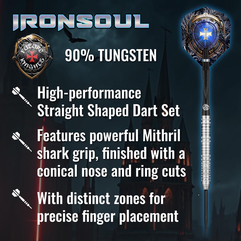 Shot! Future Knights Ironsoul 90% Steel Darts 24 g