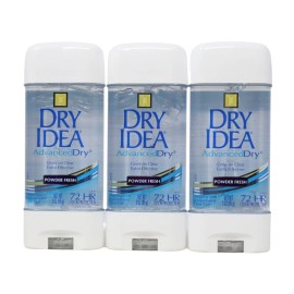 Dry Idea Advanced Dry Clear Gel Deodorant, Powder Fresh, 3oz (Pack of 3)