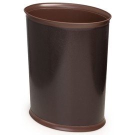Made in USA 5-Gallon Brown Sleek and Stylish Vinyl Waste Basket (10.25” X 12.5”)