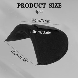 WLLHYF 2 Pairs Set-in Shoulder Pads Thickness 1.5cm Breathable Sponge Pads Shoulder Enhancer Sewing Supplies for Women Men Sloping High Low Shoulders Blazer Suit T-Shirt (Black)
