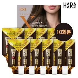 Haraz Premium / 하라즈 프리미엄X 샴푸형 앰플 염색제 시즌2 진한갈색 10회분 - 하라즈 샴푸형 앰플염색 진한갈색 10회분