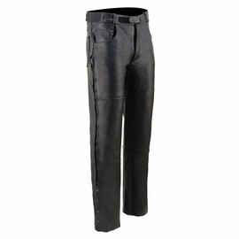 Milwaukee Leather Men's Premium Classic Casual Leather Motorcycle Riding Pants - 36