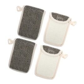 Mobestech 4pcs Exfoliating Soap Pouches for Bath Mesh Soap Bags Hanging Design for Quick Drying and Bubble Creation for Home Travel Use