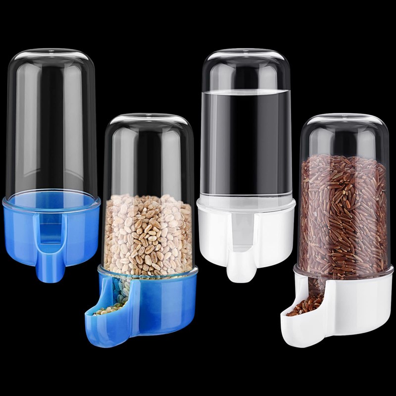 Weewooday 4 Pieces Automatic Bird Feeder Cage Water Dispenser Bird