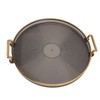 Round Tray with Gold Handle Elegant Multi Functional Golden Rim