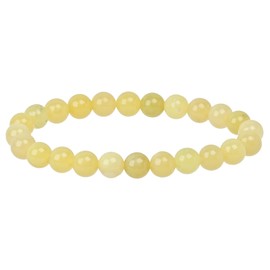 Eledoro Genuine Gemstone Beads, Chakra Bracelet, PowerBead, Stretch Bead Bracelet, 8 mm, 17 centimeters, Gemstone, Lemon jade