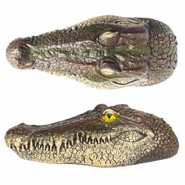 iFCOW Floating Crocodile Head, Pond Alligator Head, Decoy, Pool Accessories, Detailed Fake Alligator Head, Scare Heron Duck Away