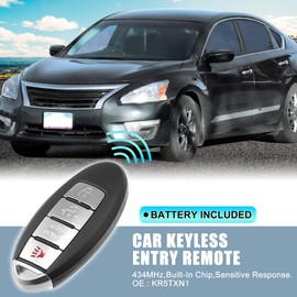 X AUTOHAUX 434MHz KR5TXN1 Replacement Smart Insert Keyless Entry Remote Key Fob for Nissan Altima 2019-2021 for Sentra 2020 2021 for Versa 2020 2021 2022 4 Buttons 4A Chip 285E3-6CA1A 2pcs