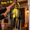 1pc Halloween Glowing Skull Skeleton Ghost Decoration, Hanging Gauze Ghost