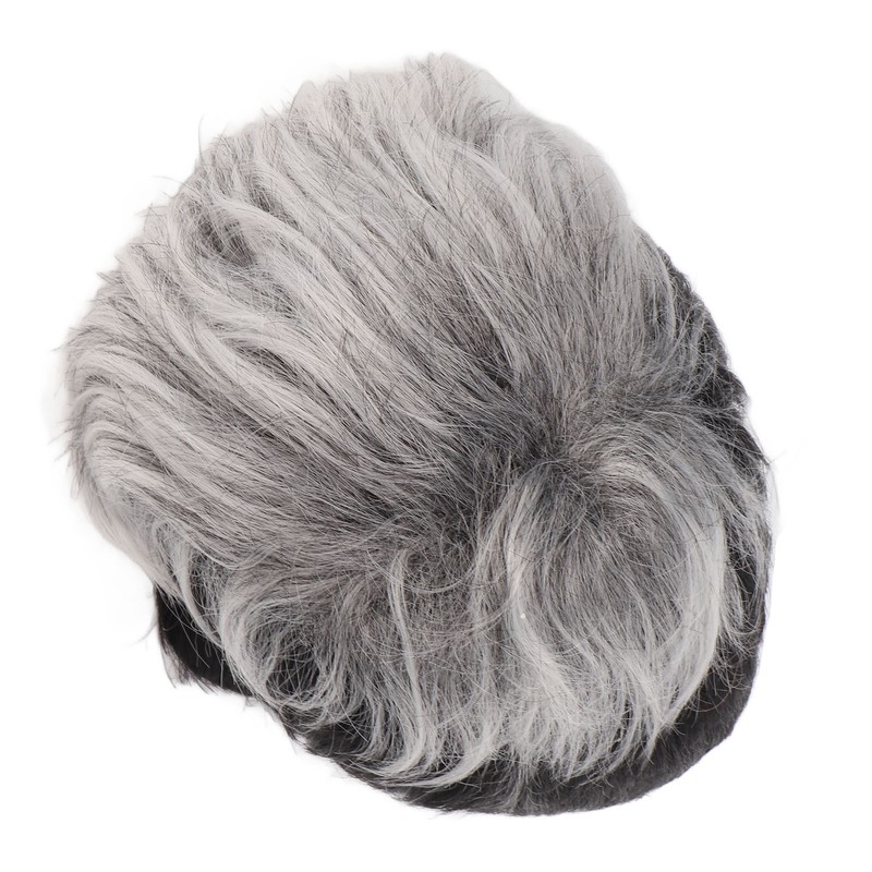 Men Wig Heat Resistant Short Grey Layered Airy Natural Stylish