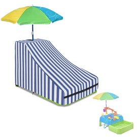 Kids Water Table Cover,Outdoor Heavy Duty 600D Waterproof Toddler Water Play Table Cover,Compatible with Step2 Waterpark Wonders Two-Tier Water Table