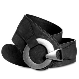 Caspar GU243 Women's Wide Waist Belt, black