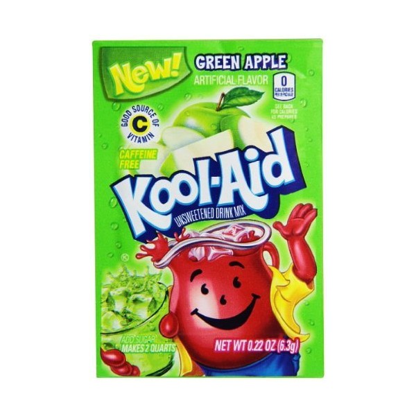 Green Apple Kool Aid Powdered Drink Mix (Pack of 48)