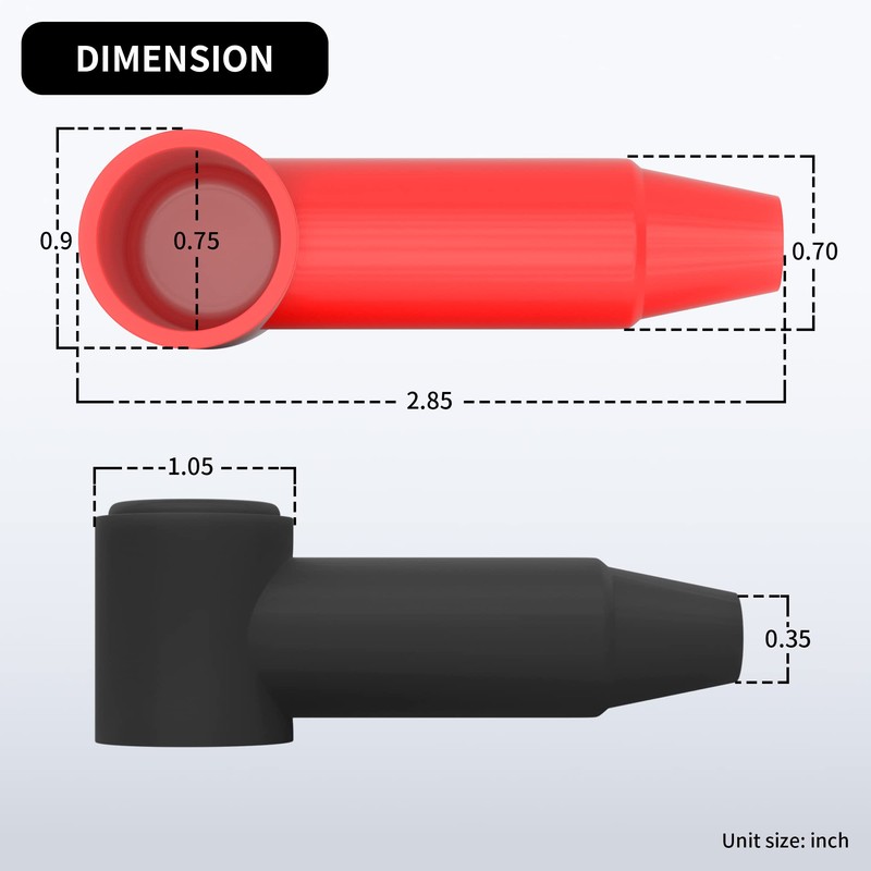 RVBOATPAT 10Pack Battery Terminal Cover for 1/4",5/16",3/8" Battery Post, Silicone