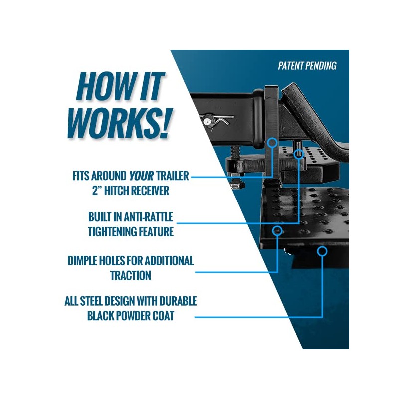 TEMCo Universal 2" Trailer Hitch Step - Keep Your Trailer