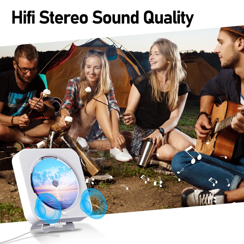 MICOCIOUS Bluetooth Portable Home CD Music Player with Remote Control,