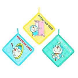 Marushin 2835038300 Loop Towel, Set of 3, I'm Doraemon Wakuwaku Tools Doraemon, Anime, Manga, Manga, Doraemon Nursery, Kindergarten, Kindergarten, School Entrance, Towel, Loop Towel, Loop, Hangable,