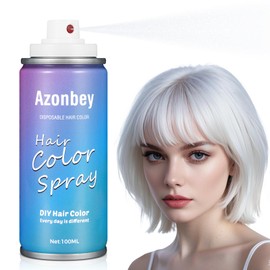 Azonbey Hair Color,Temporary Hair Color Spray,Hair Wax Dye Pomades,Washable Hair Coloring Natural Hair Strong Style Gel Cream Hair Dye for Party,Hollowen,Cosplay (White, Med)