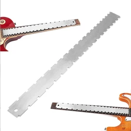 ZIXIANGKEJI 1pc 420 x 37mm Guitar Neck Notched Straight Edge Luthier Tool Stainless Steel Luthier Measuring Tools for Electric Guitar Acoustic Guitar Bass(K71-1)