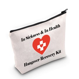Hangover Gift in Sickness & in Health Hangover Recovery Kit Cosmetic Bag Bachelorette Party Cosmetic Bag