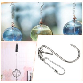 Be In Your Mind 15 PCs Stainless Steel Swivel Hook Rotating Clips 9.3x2.2cm for Hanging Wind Chimes Crystal Twisters 360-Degree Rotating Clip Hook Silver