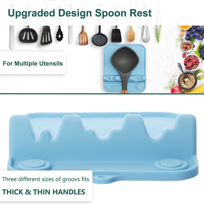 Spoon Rest, Silicone Spoon Holder for Stove Top with Drip