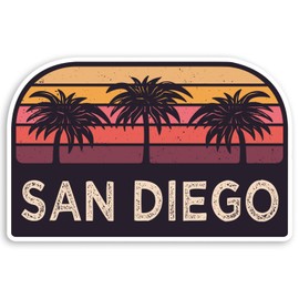 2 x 10cm Rustic San Diego America Vinyl Stickers - USA Luggage Sticker #34318 (10cm Wide)