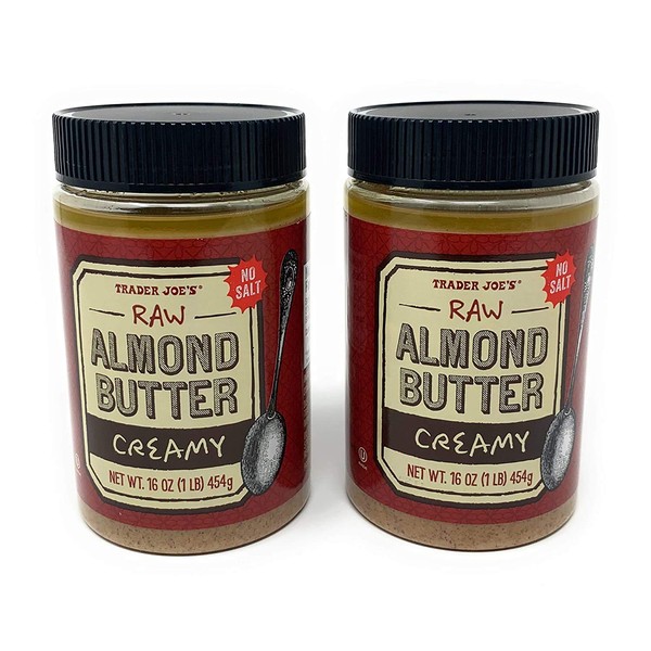2 Packs Trader Joe's Almond Butter Raw Creamy Unsalted 16 Oz