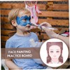 TEHAUX 3sheets Reusable Face Painting Practice Board Pet Makeup Template