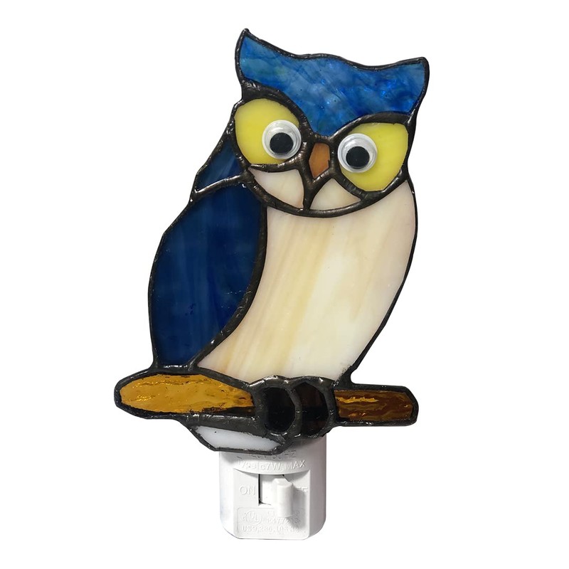 DUONAYU Stained Glass owl Night Light,studyroom Night Light，Suitable for Living