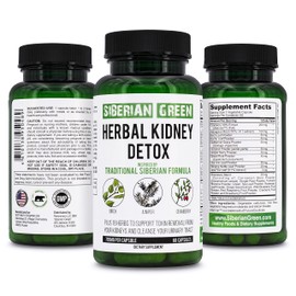 Siberian Green Herbal Kidney Detox 60 Capsules – Cranberry Birch Juniper Traditional Siberian Formula