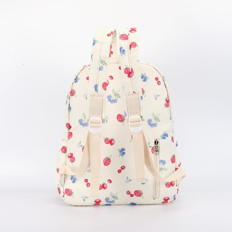 BBIQI Coquette Strawberry Backpack Cute Aesthetic Fruit Preppy Backpack Nylon