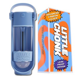 Lil Gulp Water Bottle | Advanced Carbon Filtration for Safe Filtered Water on The Go | BPA-Free Leak-Proof Portable Dog Travel Water Bottle with Retractable Water Spout, 15 Fl oz - Blue