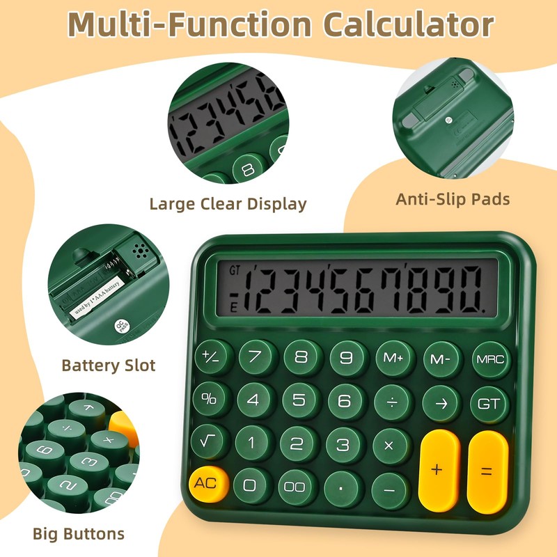 Valtiner 12 Digit Calculators Desktop, Basic Calculator Large LCD Display,