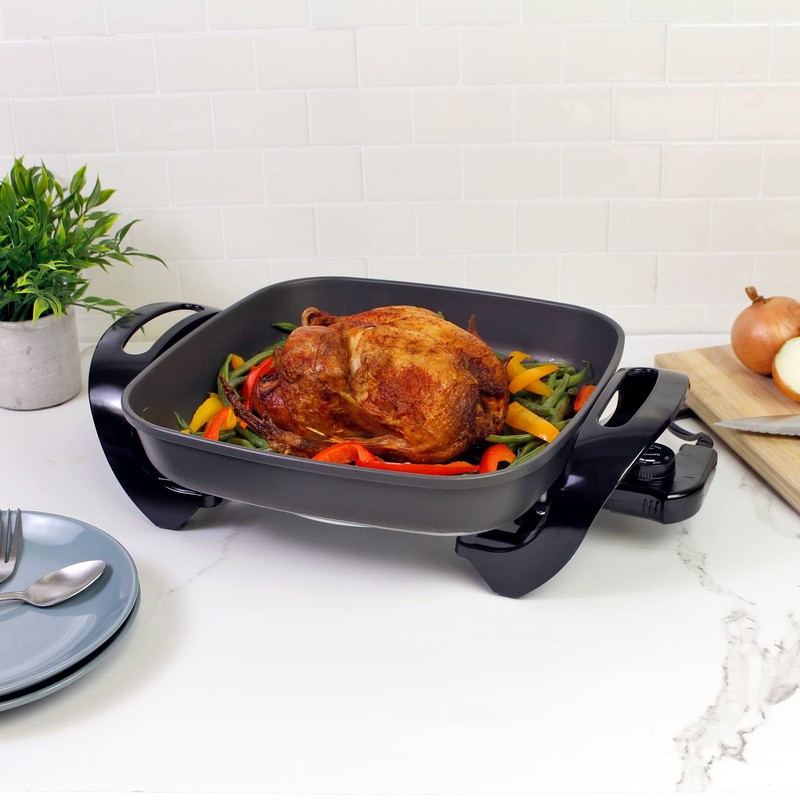 Kenmore Electric Skillet NonStick Glass Lid Adjustable Temp Control 12x12"