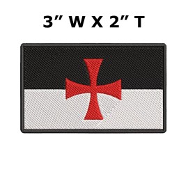 Athena Tactical KNIGHTS TEMPLAR SEAL iron-on PATCH embroidered CRUSADES RELIGIOUS MILITARY BLACK