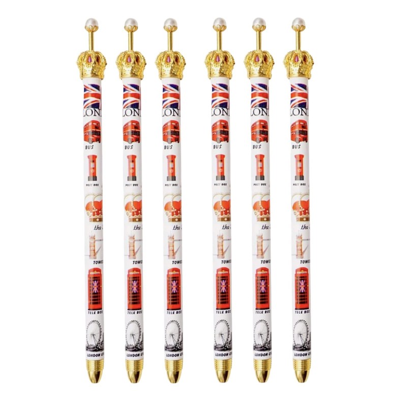 Souvenirs Set of 8 London Pens - London Landmarks Crown