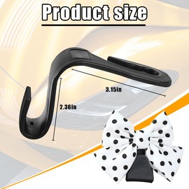 TSUGAMI Car Seat Headrest Hooks, 2PCS Cute Bow Vehicle Hanger for Purse Bags Coats, Multi-Function Automotive Seatback Hanging Organizer Accessories, Universal for SUV, Truck, Sedan (White/Polka Dot)