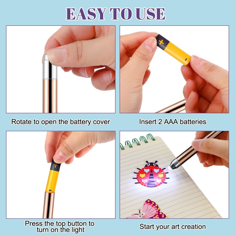 Leriton 4 Pcs LED Weeding Tools for Vinyl with Light