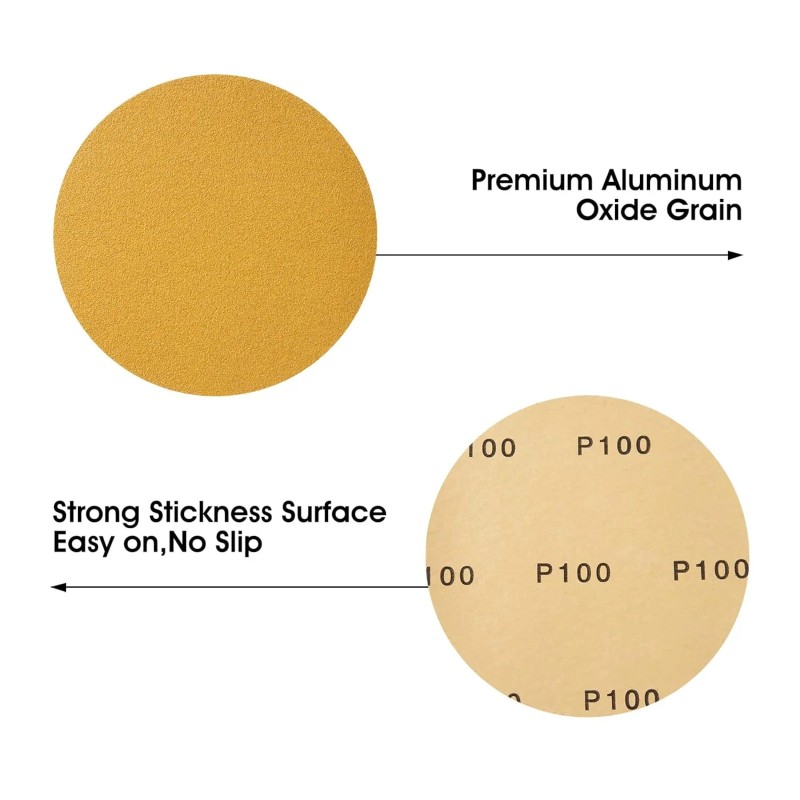USA Local Stock 100PCS 6 Inch 6" 60-800 Grit Aluminum