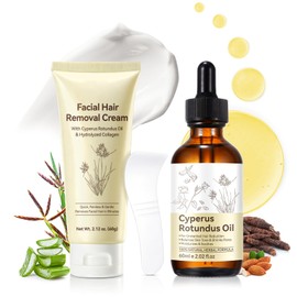 2-Step Facial Depilatory Kit, Depilatory Cream & Cyperus Serum