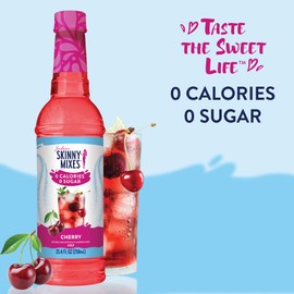 Jordan's Skinny Mixes Sugar Free Syrup, Cherry Flavor, Fruit Flavored Water Enhancer, Drink Mix for Iced Tea, Lemonade, Drinks, Low Calorie Water Flavoring, Dairy & Gluten Free, 25.4 Fl Oz, 6 Pack