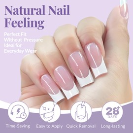 AddFavor Square Nail Tips, 420pcs Soft Gel Nail Tips Square Medium Fake Nails, Full Cover Clear Acrylic Nails Tips for Nail Extensions, Press on Nails Making, 12 Sizes