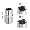 HARFINGTON 3pcs 6-Point Socket 1/2" Drive by 1/2" SAE 1.5"