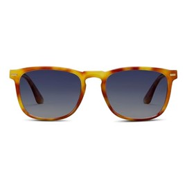 Peepers by PeeperSpecs Men's Palmer Sun Polarized Soft Square Sunglasses, Amber Tortoise, +0.00